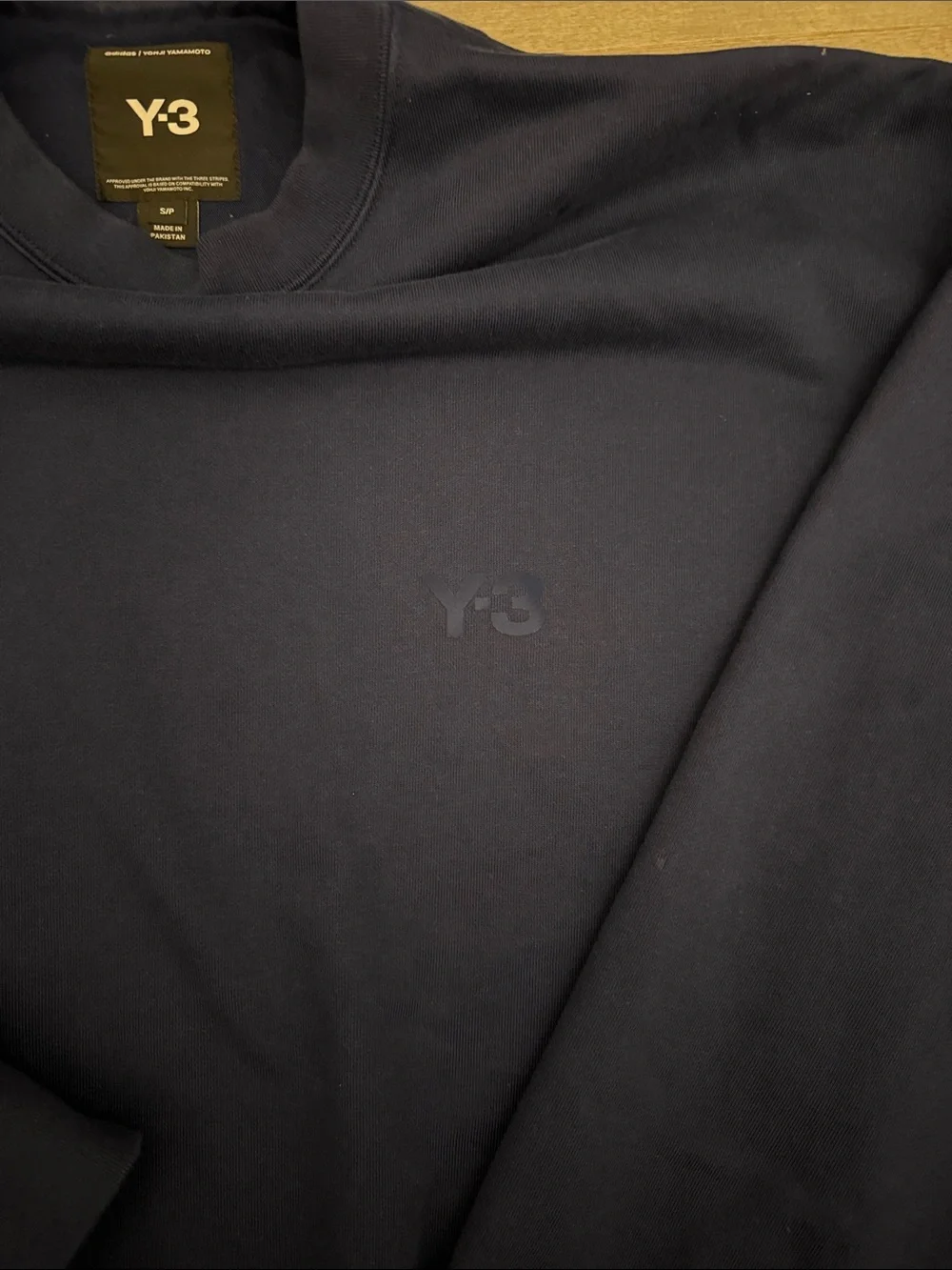 adidas Y-3 Men's Navy Crewneck Sweatshirt - Y3 Logo